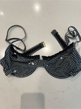 Heavy Manners Black & White Gingham Bikini Top